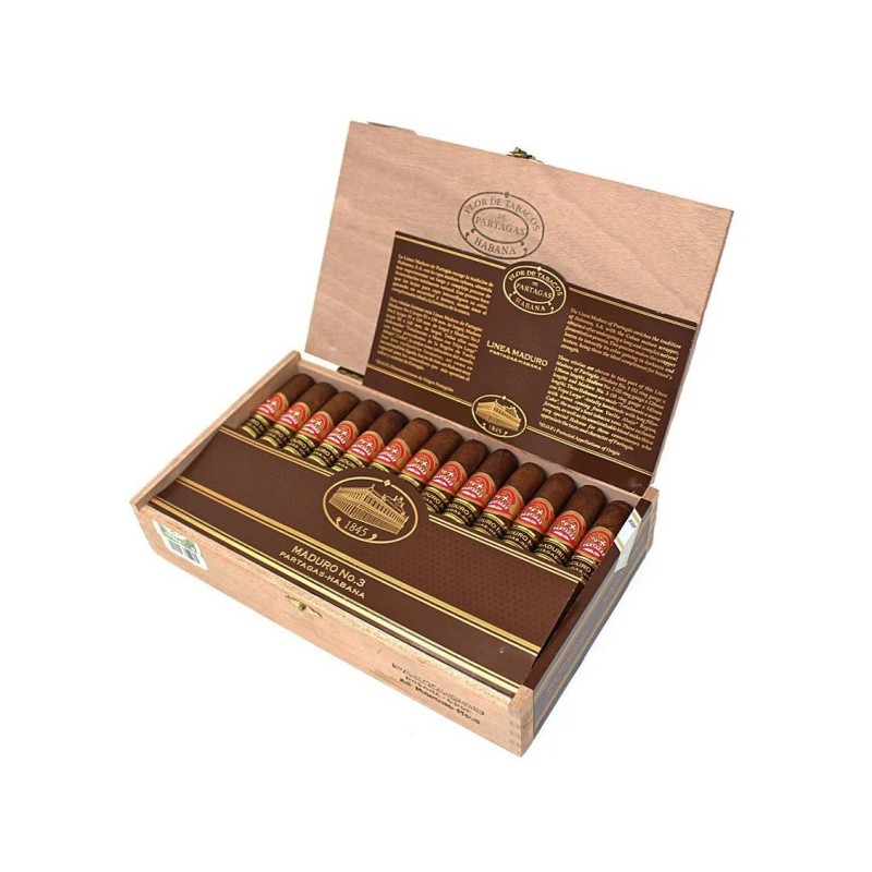 Partagás Maduro No. 3 – Boîte de 25 Cigares Cubains